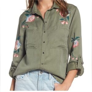 Rails Channing Embroidered Military Shirt Size S
